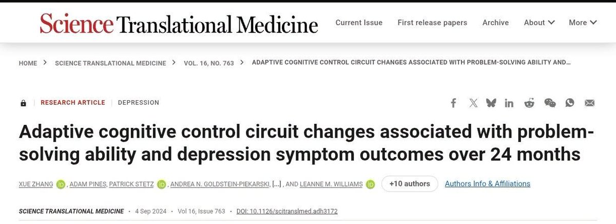 1_psychologists's tweet photo. مع #العلاج_النفسي، قد يبدأ #الدماغ في التغيّر خلال شهرين.

دراسة علمية نُشرت في مجلة Science Translational Medicine في سبتمبر 2024 أثبتت شيئًا مهمًا:

عندما نغيّر طريقة تفكيرنا ونبدأ في حلّ مشكلاتنا بطريقة مختلفة...
فإن الدماغ نفسه يتغيّر.

تابع الباحثون مرضى يعانون من الاكتئاب والسمنة لمدة 24 شهرًا، وقسّموهم إلى مجموعتين:

مجموعة تلقّت علاجًا سلوكيًا معرفيًا موجّهًا لحلّ المشكلات.

ومجموعة تلقّت العلاج المعتاد.

والنتيجة الرئيسية:

بعد شهرين فقط، ظهرت تغيّرات واضحة في دائرة التحكم المعرفي داخل الدماغ (Cognitive Control Circuit).

وهذه التغيّرات:

ارتبطت بتحسّن القدرة على حلّ المشكلات.

ارتبطت بانخفاض أعراض الاكتئاب.

والأهم من ذلك: استطاعت التنبؤ بمن سيتحسّن بعد 6 أشهر و12 شهرًا، وحتى بعد سنتين.

أي إن التغيّر الذي حدث في الدماغ بعد شهرين كان أكثر دلالة على التحسّن المستقبلي من العمر والوزن ومستوى الاكتئاب في بداية الدراسة.

وما يجب وضعه في الحسبان:

«حلّ المشكلات في الحياة الواقعية يغيّر الدماغ حرفيًا خلال بضعة أشهر... تمامًا كما يقوّي التمرين العضلات.»

إذن، الفكرة ليست مجرد «التفكير بإيجابية».

الفكرة هي أنك عندما تغيّر سلوكك وطريقة تعاملك مع مشكلاتك... فإنك تُحدث تغيّرات فعلية في دوائر دماغك.

#عدوان_ياسين
