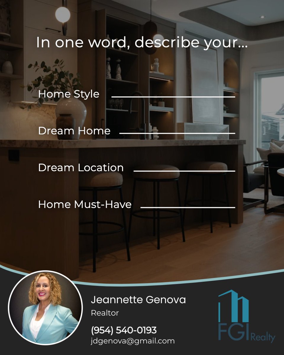 GenovaJean21233's tweet photo. Every dream home tells a different story. 🏡✨

What one buyer considers a must-have might not even make another person's list. From architectural style and community to the features that make a house feel like home, every preference is unique.

#WestonFlorida #WestonRealtor https://t.co/UC0sxfsGD9
