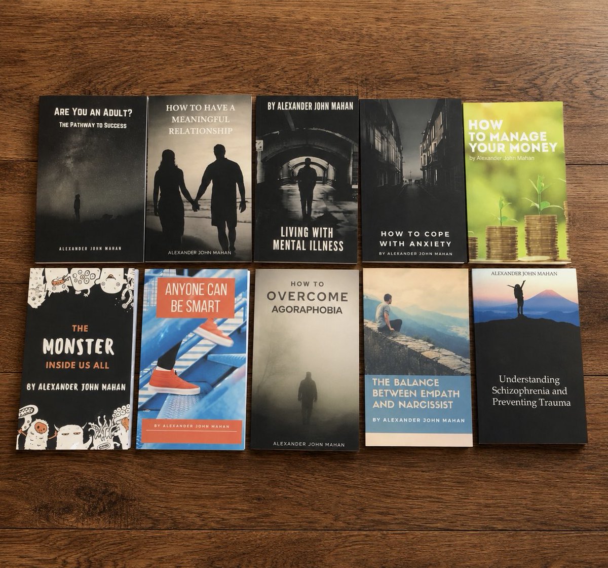 AlexanderMahanX's tweet photo. I have written and published 10 self-help books, which have received 2,340 orders and 88 Amazon reviews so far. A few of my books are still works in progress, but I enjoy helping others and doing my part to make the world a better place.
 #selfhelp #awareness #alexandermahan https://t.co/DpqV2OEScS