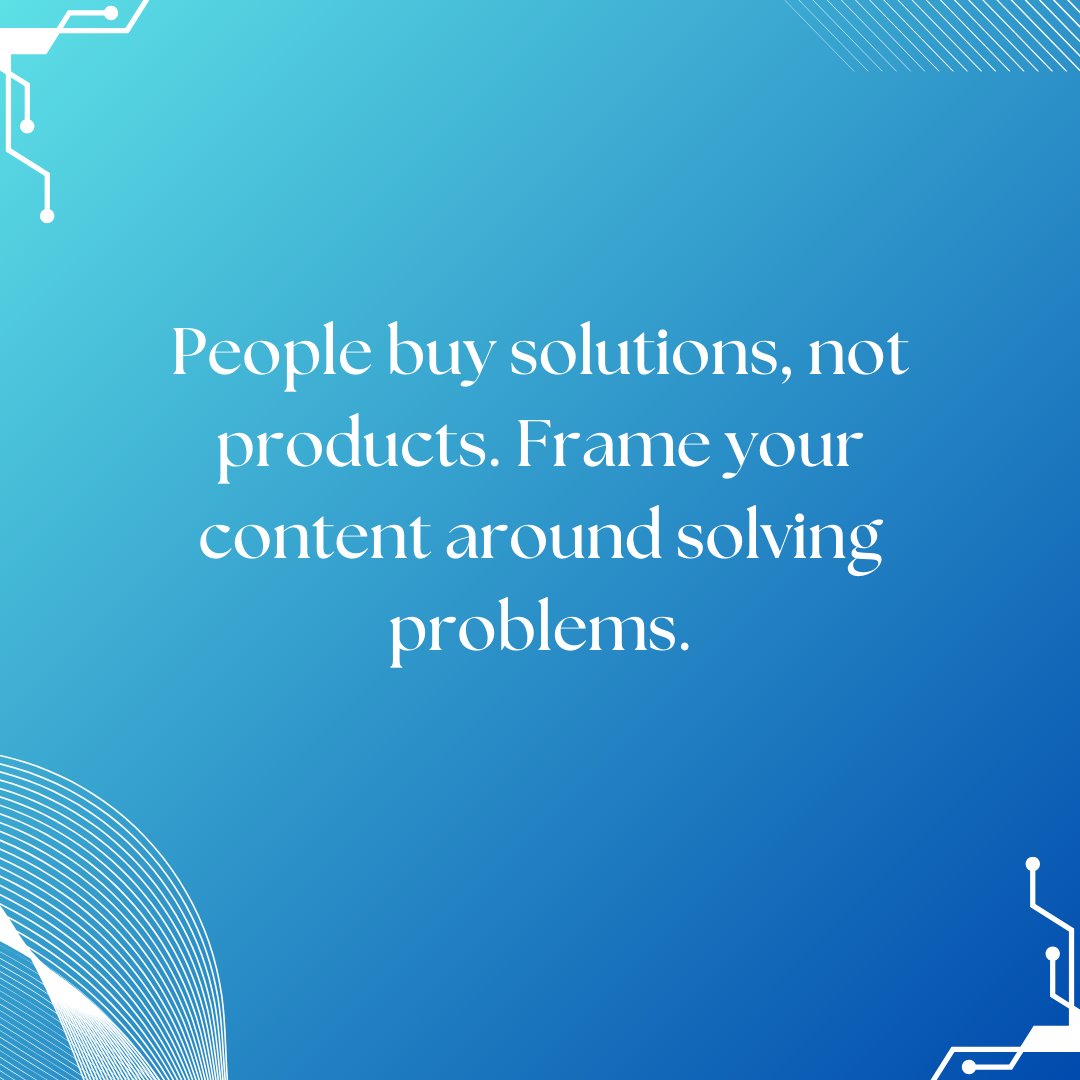 Janice_Dugas's tweet photo. "People buy solutions, not products. Frame your content around solving problems."
#ProblemSolving #BeOfService https://t.co/vxvD5iNDal