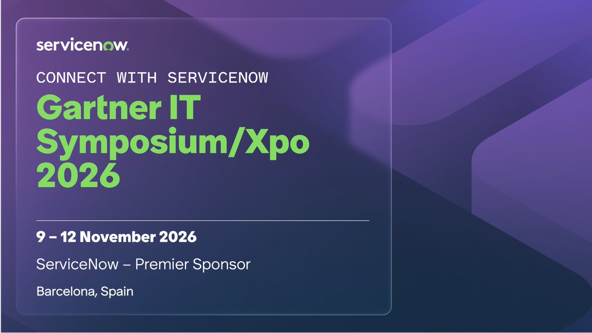 ViejoFelisa's tweet photo. Anyone else heading to Gartner IT Symposium in Barcelona? It’s a great chance to see how ServiceNow AI Platform is changing enterprise IT with AI-powered solutions that really move the needle. Would love to hear your thoughts! https://t.co/vBacEImDyE 🔍 https://t.co/nxVrGHD5R3