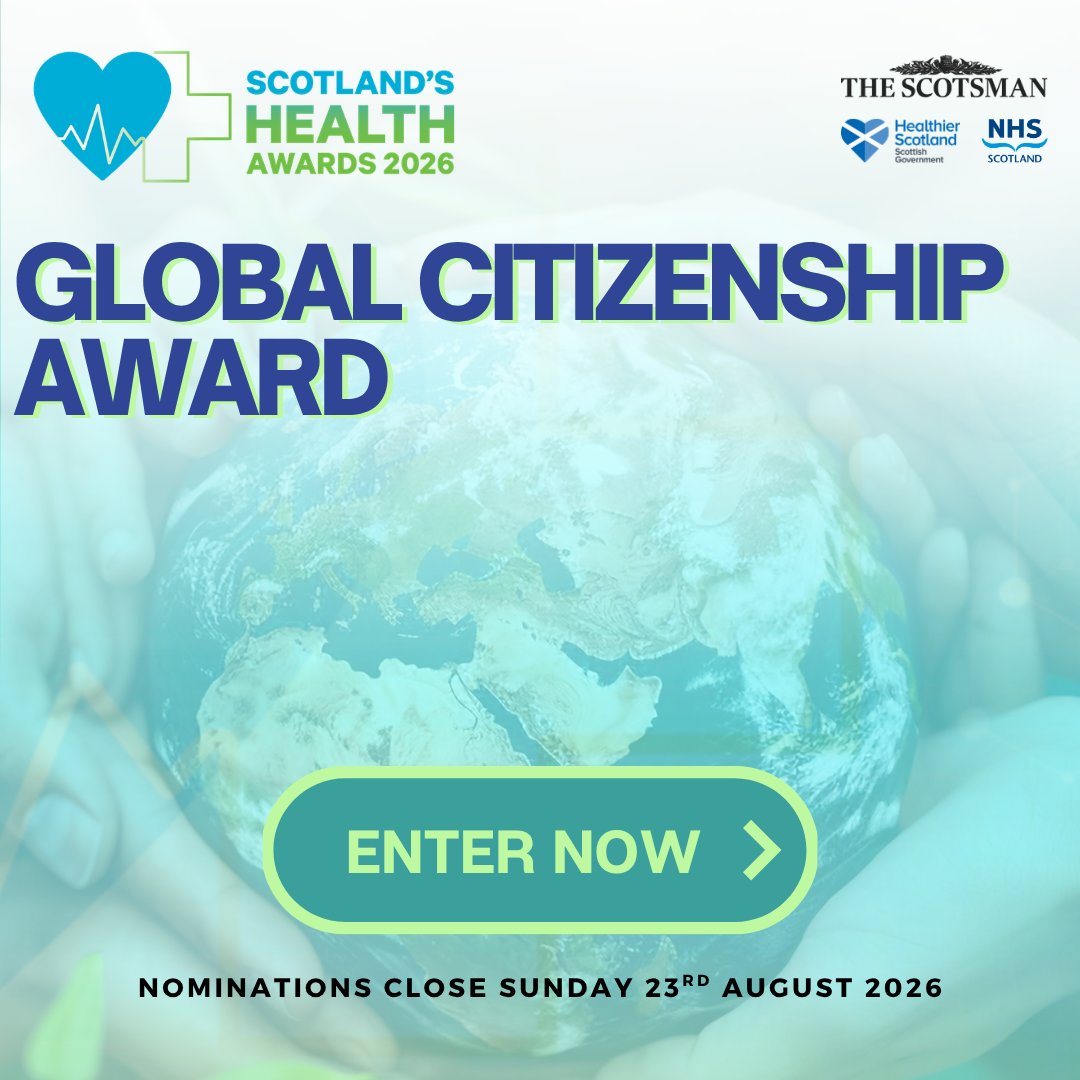 ScottishGHCU's tweet photo. 🌎Three days to go to nominate for Scotland’s #HealthAwards26 (Deadline: Midnight on Sunday 23 August 2026)

🌍Don’t delay – get your Global Citizenship nomination in today!

👉https://t.co/LNprgyaWle

🌏P.S. don’t forget you can renominate. https://t.co/HVc3GkI2MS