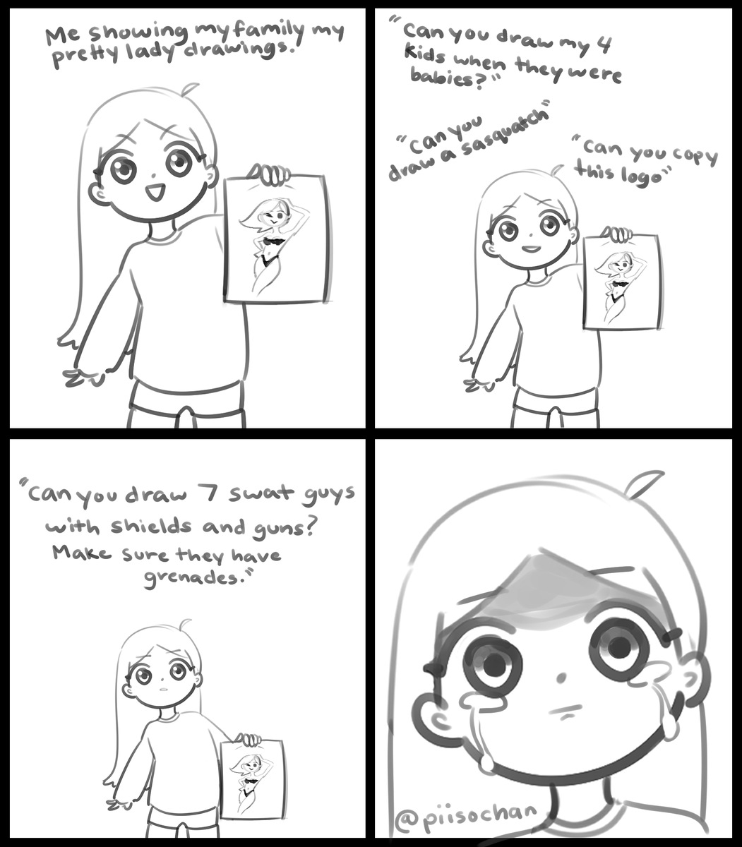 Chloe3049's tweet photo. If anyone can relate, please tell me I'm not alone π
#ArtistOnTwitter #artmeme https://t.co/wsAq5tPyVD