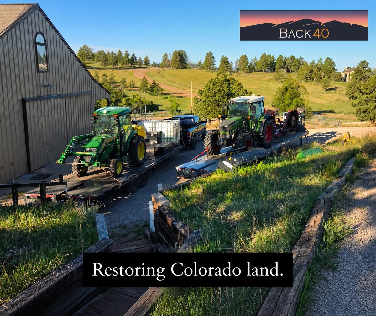 Back40LLC's tweet photo. Restore your soil’s health. We handle Colorado land reclamation Parker to turn neglected lots into productive fields. Expertise in pasture reclamation Colorado. Message us for an evaluation. #PastureHealth #ParkerCO https://t.co/xUkoffgXGV