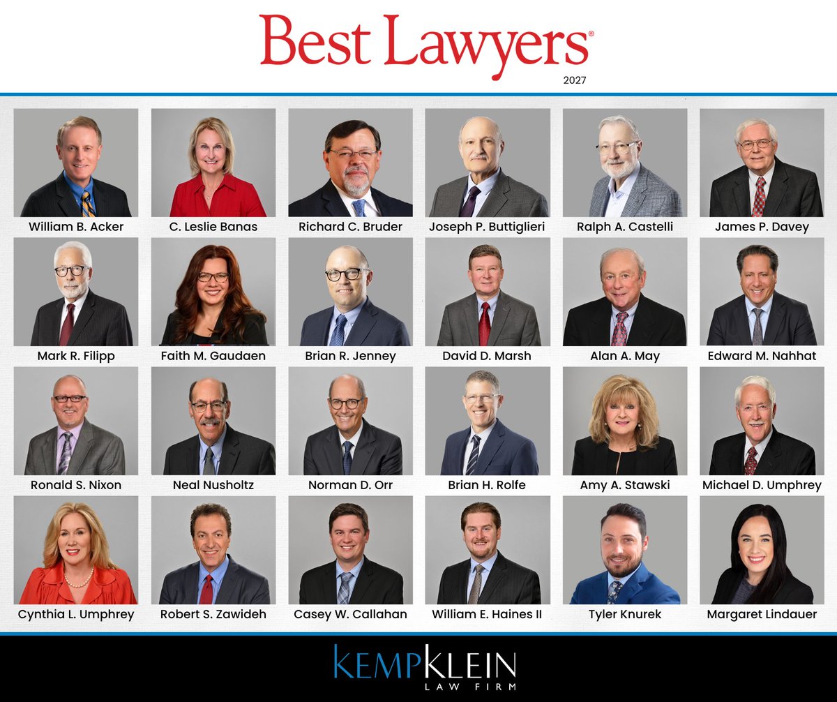 KempKleinLaw's tweet photo. Kemp Klein is proud to announce that 24 attorneys have been recognized by Best Lawyers for 2027. Robert S. Zawideh was named “Lawyer of the Year” for Litigation - Trusts and Estates in Troy.

Learn more: https://t.co/Ow9BKzDR7Q

#BestLawyers #Lawyer #LawFirm https://t.co/q5LYyPAm3v