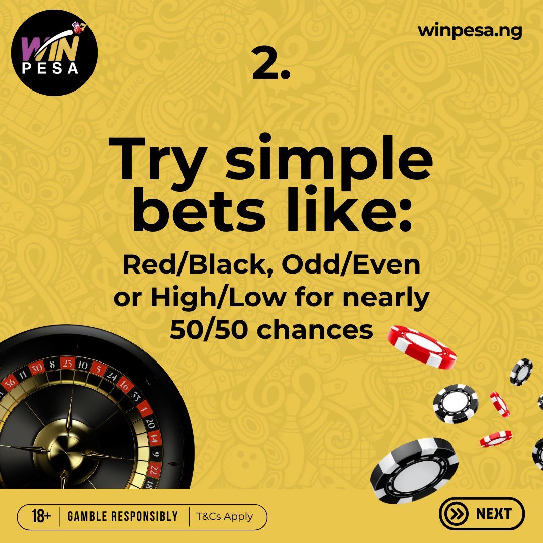 WinPesa_Nigeria's tweet photo. π° New to Roulette?
Get the basics, learn the bets, and start spinning like a pro. π€π°
These quick tips will help you get ahead and keep the wheel working for you.. only on https://t.co/GasNiJLxVa.
#WinWithWinpesa #Casino https://t.co/8gJdfFBQd3