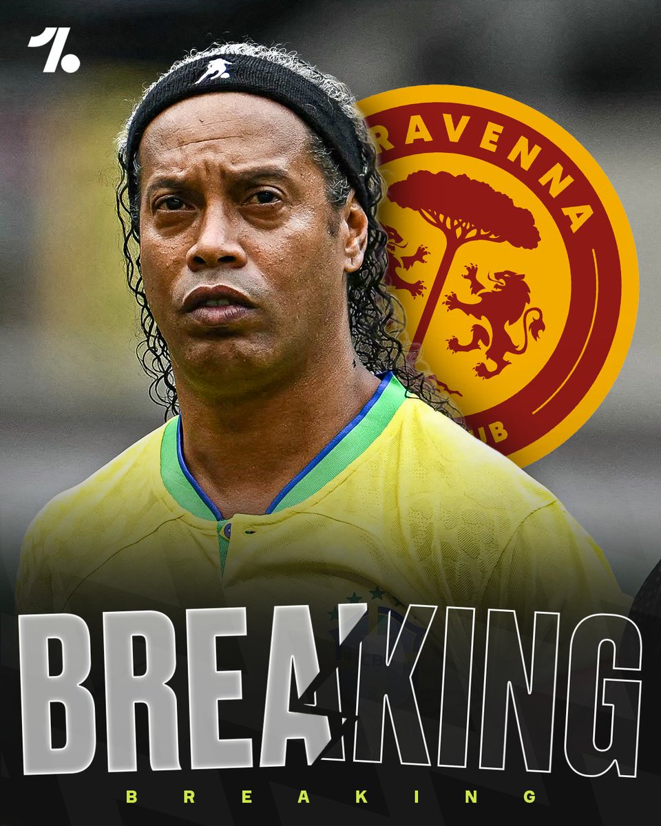 OneFootball's tweet photo. 🚨 Ronaldinho is coming OUT OF RETIREMENT and will be announced as a new signing for the club he now part owns, Italian third tier side Ravenna - according to @TheAthleticFC 😳

He reportedly wants to score one final goal in his career, and to do it in a competitive game 👀

He last played professional football in 2015 for Fluminense 🤝🇧🇷