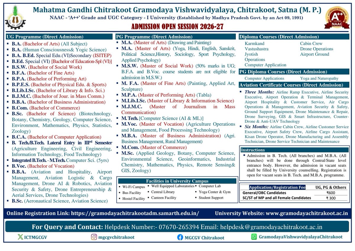 ICTMGCGV's tweet photo. Register online today: https://t.co/A6rOvItZ1m

Website: https://t.co/Nbpp95WBhT

Contact our Helpdesk: 07670-265394
Email: helpdesk@gramodayachitrakoot.ac.in https://t.co/beTWAEEUvI