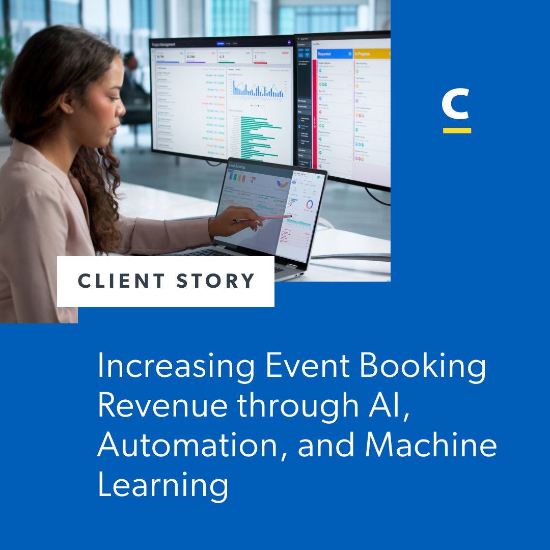 CapTech_Tweets's tweet photo. See how CapTech helped a private equity-owned hospitality client use AI, automation, and machine learning to reduce response times, improve lead visibility, and accelerate event booking revenue. 

Read more: https://t.co/E7VWYWSnuj https://t.co/uSTE5u7U65