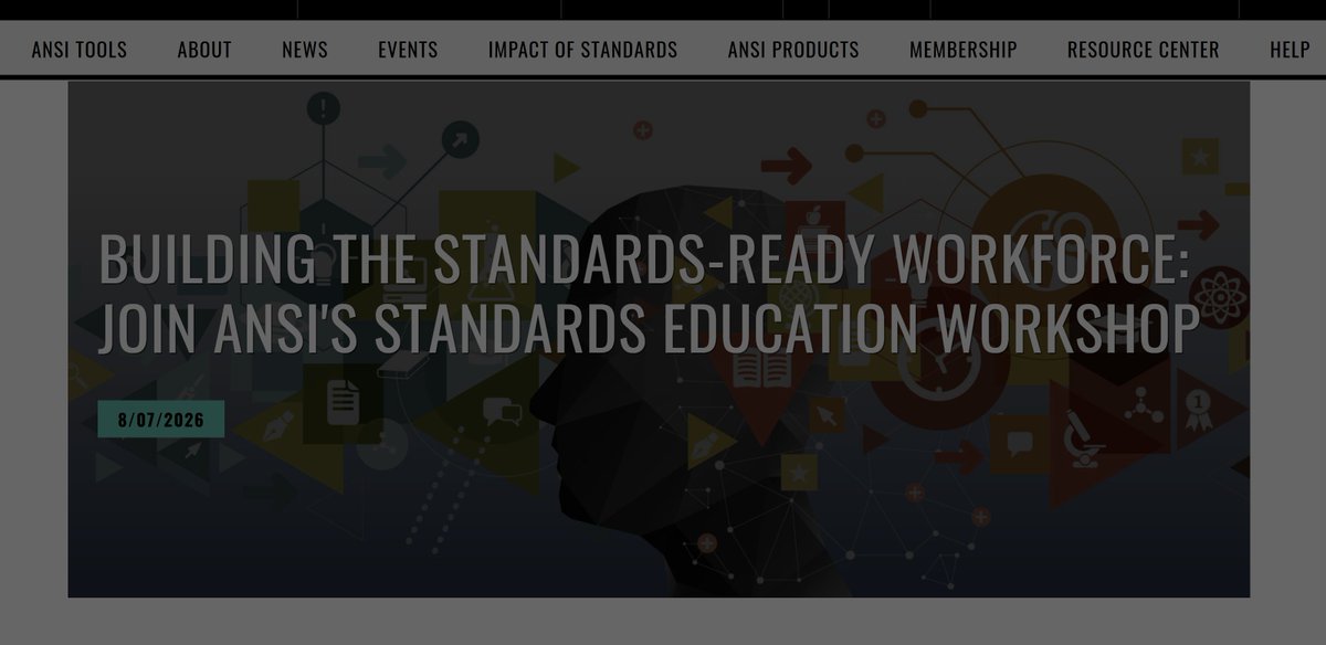 workcred's tweet photo. Who will write the standards that shape emerging technologies and the future? ANSI’s December 9 workshop brings together industry, academia, government, and standards organizations to explore the standards talent pipeline and career pathways for students
https://t.co/4NlhHvbPIU https://t.co/DFwuXZVpaI