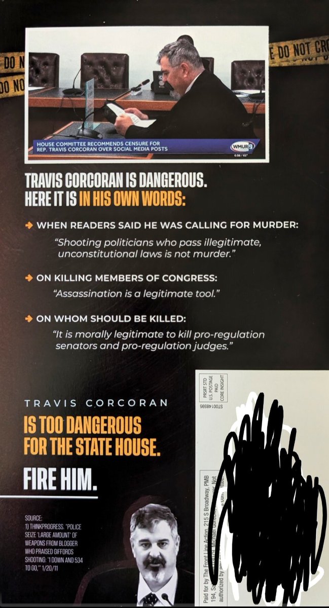 travis4nh's tweet photo. I had been thinking of donating some of my personal money to my campaign so that I could afford to send a flyer to everyone in town telling them that I think that politicians who violate the constitution should be killed...but then a Dem PAC led by California Adam Schiff did it for me!