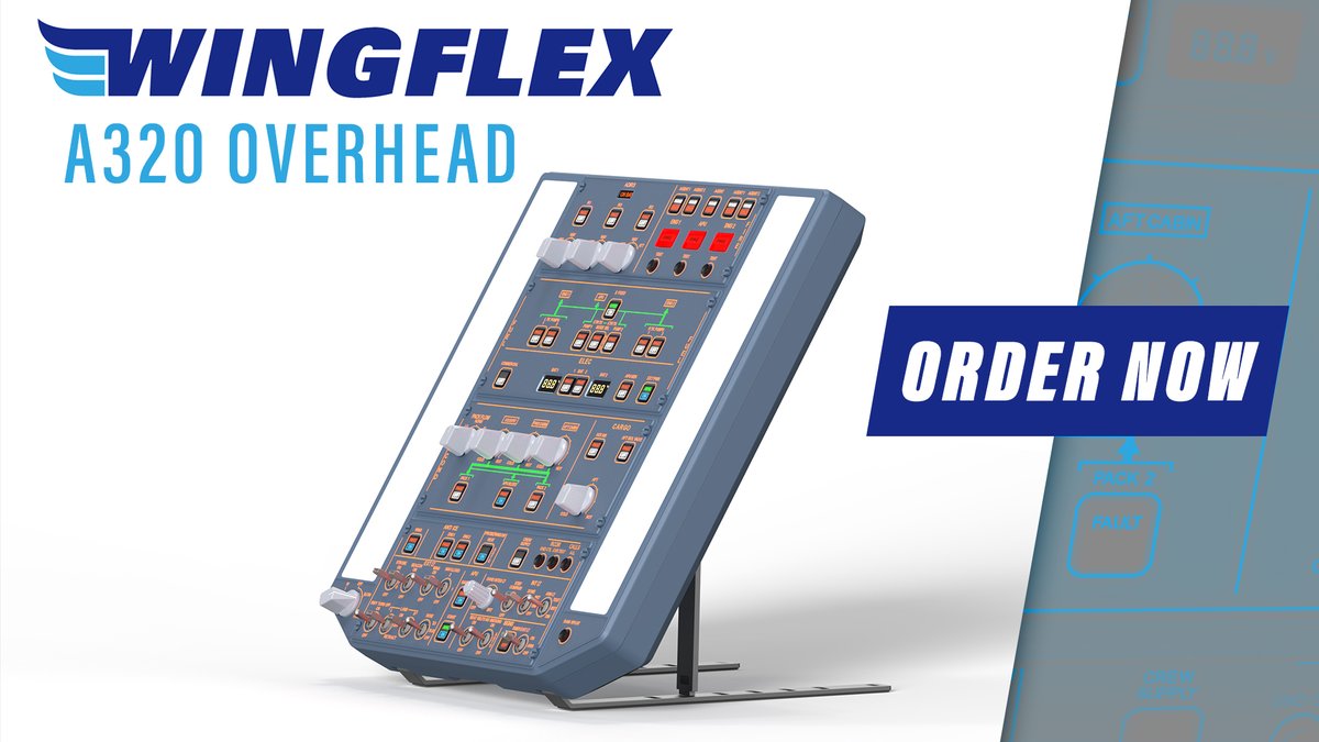 AerosoftGmbH's tweet photo. The A320 Overhead by #WINGFLEX is now available & shipping at Aerosoft!
Order here: https://t.co/90zznYmTVU
#flightsim #hardware #homecockpit https://t.co/MseMUPHwme