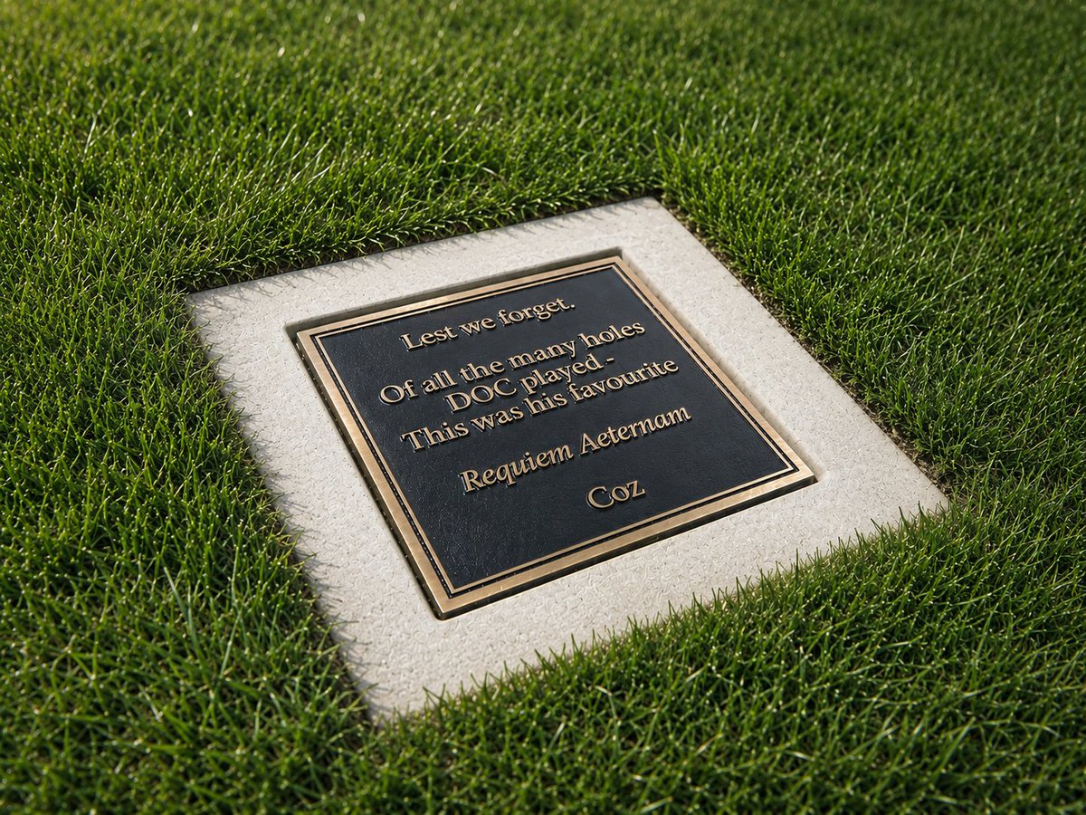 kenwhitesigns's tweet photo. We love this meaningful alternative use for one of our mow-over markers β beautifully crafted as a cast bronze dedication plaque, set within a sandstone plinth to create a befitting and lasting tribute. π€ #mowover #golfsignage #golf https://t.co/P7al3wuKYy