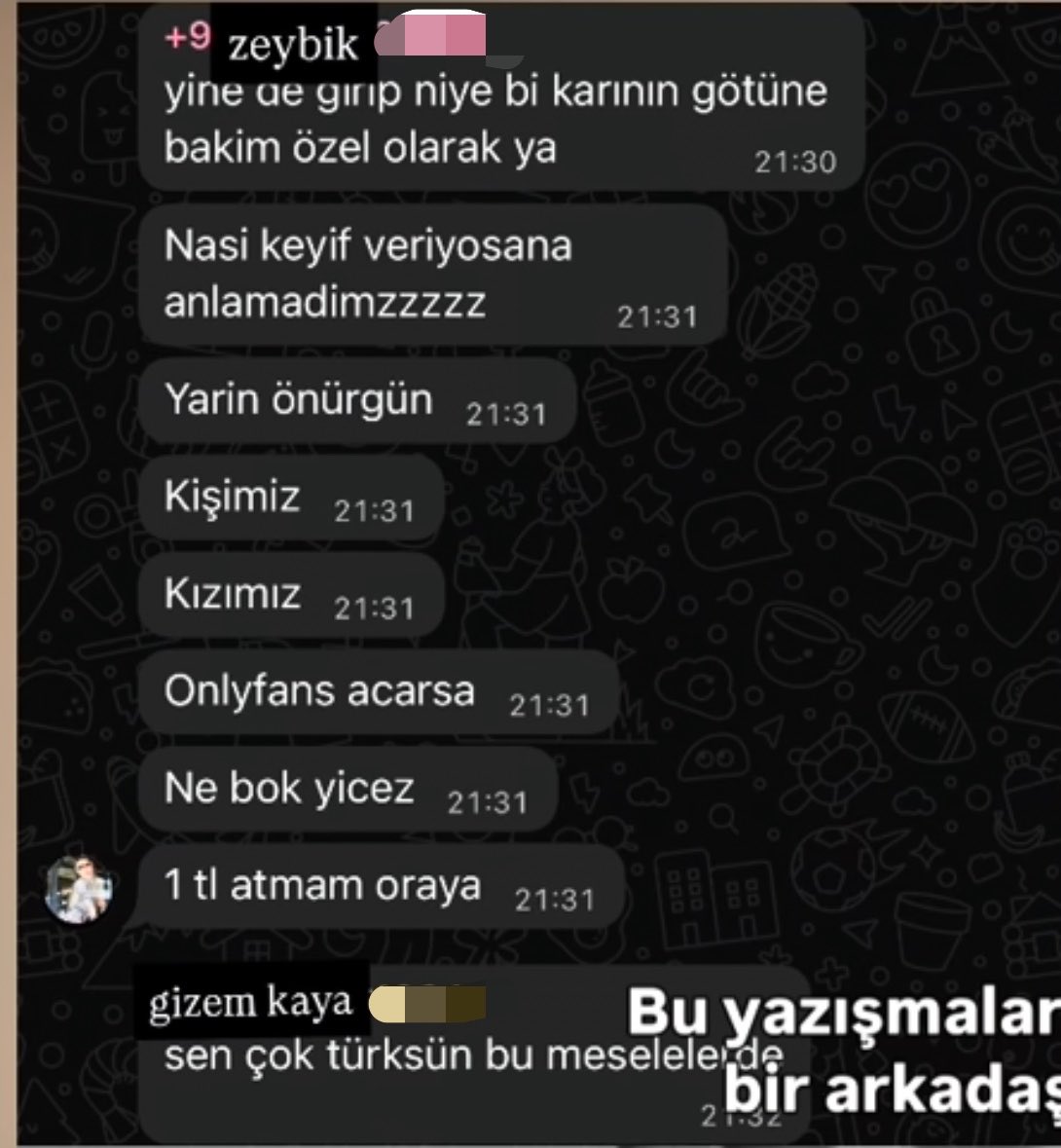 MedyaViral's tweet photo. Hidra, Uzi ve DJ Artz’ın eski sevgilisi, şimdilerde Tolga Akış’ın karısı olan Gizem Kaya Akış’ın on**lyfans bağımlısı olduğu iddia edildi. Konu hakkında “Kızlara kötü örnek, tehlikeli 1 tl bile vermem” diyen Zeybik’e ise “Çok Türk kalıyorsun bu meseleye” demesi gündem oldu. https://t.co/YCsZ0Ztegb