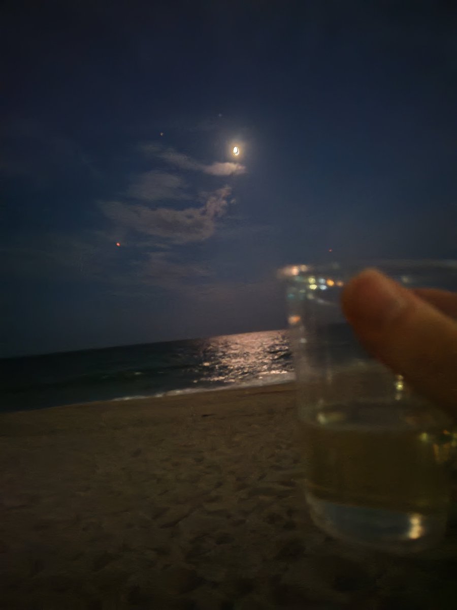 Edokkosteak's tweet photo. 海と月と酒 https://t.co/byhxQ31mn3