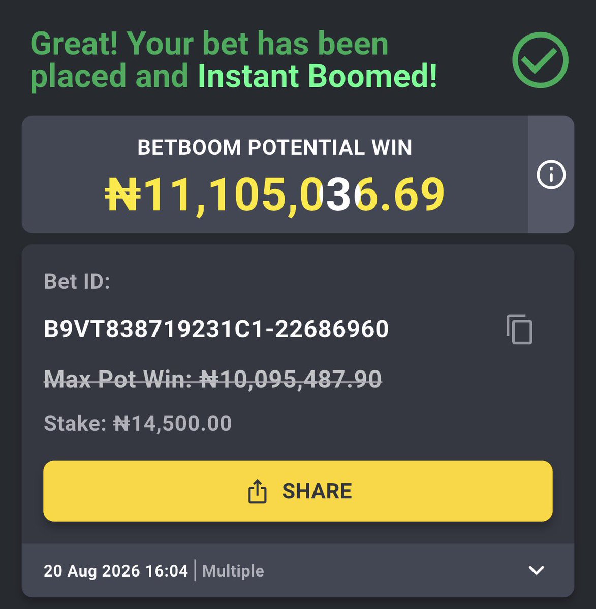 LBGeneraI's tweet photo. 600 ODDS ON BET9JA ☘️☘️

TODAY’S GAMES ON BET9JA ☘️☘️☘️☘️☘️☘️

600 Odds ➡️ 5NHQY6F
45 Odds➡️ 5NHR5B3
9 Odds➡️ 5NHR8BB

#Bet9jacodes
Always Remember to STAKE RESPONSIBLY 🔞 🔞 🔞 https://t.co/9JNoigPBTW