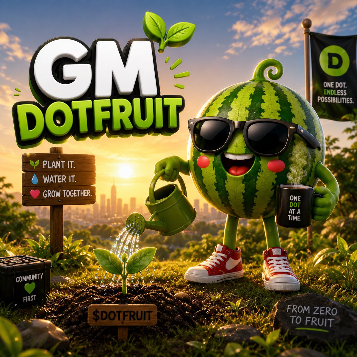 TheDotFruit's tweet photo. GM $DOTFRUIT family 🍉🌱

Another day to keep building.
🌱 Plant the seed
💧 Water the community
🤝 Grow together
🍉 Let the fruit speak for itself

We started from ZERO. Let’s see how far we can take this together.

GM if you’re still here building with us. 🟢 https://t.co/wYy9igaohq