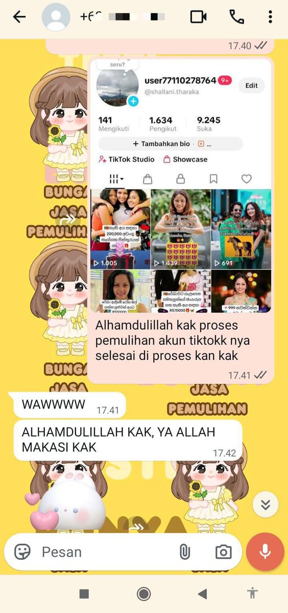 baaafby's tweet photo. JASA PEMULIHAN AKUN/DELETE AKUN, PROSES FAST &amp; BERGARANSI 

KENDALA : 
🌻PULIHKAN CHT WA LAMA
🌻JASA SADAP WA/IG
 LUPA PASWORD &amp; LUPA DATA2
🌻JASA HAPUS AKUN ALL SOSMED
🌻JASA PEMULIHAN AKUN   GOGGLE,GMAIL,INSTAGRAM,TWITER, FB,TIKTOK,DLL #zonauang #zonajajan

 -->thx wa di bio.. https://t.co/HpO2gSGAiR
