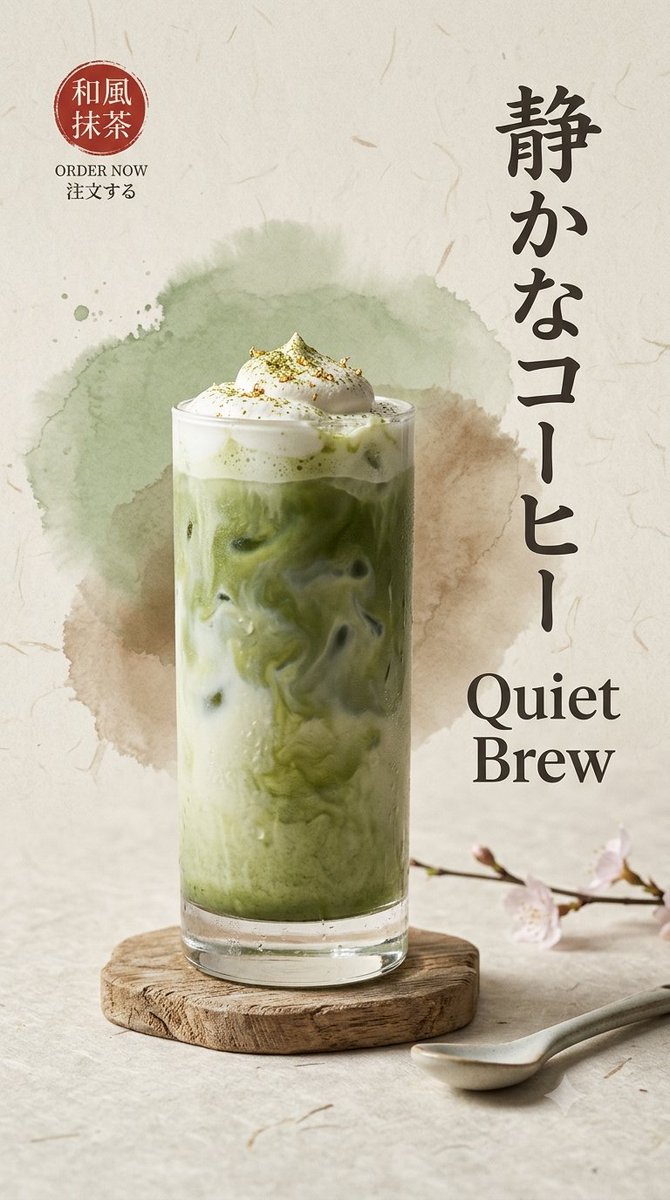 Maunprompts's tweet photo. This is what one prompt from my Quiet Aesthetic Prompt Pack creates.
Premium matcha ad. Soft Japanese café vibes. Zero mid results.
40+ pro prompts for high-end food, lifestyle &amp; minimal ads.
Limited spots at this price.
Reply “QUIET” and I’ll send it. https://t.co/fWiNMdoGz0