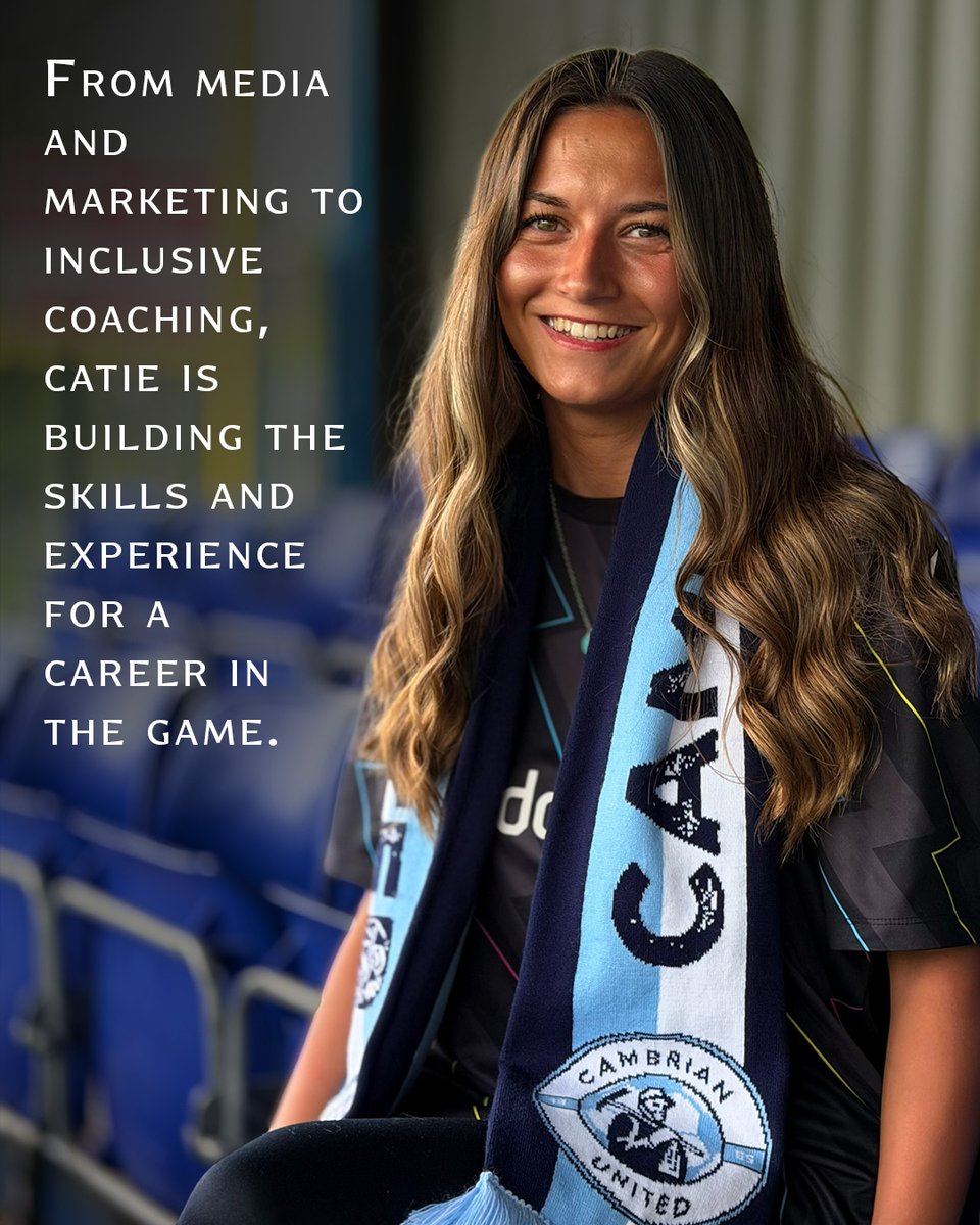 EFL's tweet photo. โฝ๏ธ From a love of football to building a career in the game.
Through @CardiffCityFC Foundation and the Sports Business and Management degree, Caitie is gaining hands-on experience and making an impact at Cambrian United.
#EFLintheCommunity https://t.co/lk3RJEe9qK