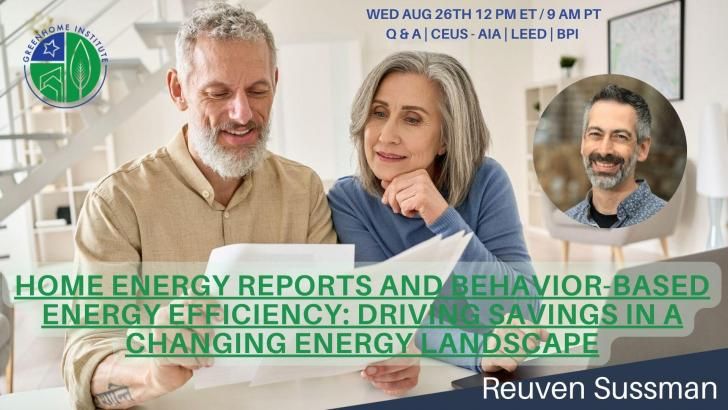 rateitgreen's tweet photo. Free Webinar: Home Energy Reports and Behavior-Based Energy Efficiency - Driving Savings in a Changing Energy Landscape, August 26, 12pm ET https://t.co/Rnkla2o3B0 #GreenHomeInstitute #homeenergy #EMS #HEMS #design #energyefficiency #energy #electrification #free #greenbuilding https://t.co/r7S7uWtdPU