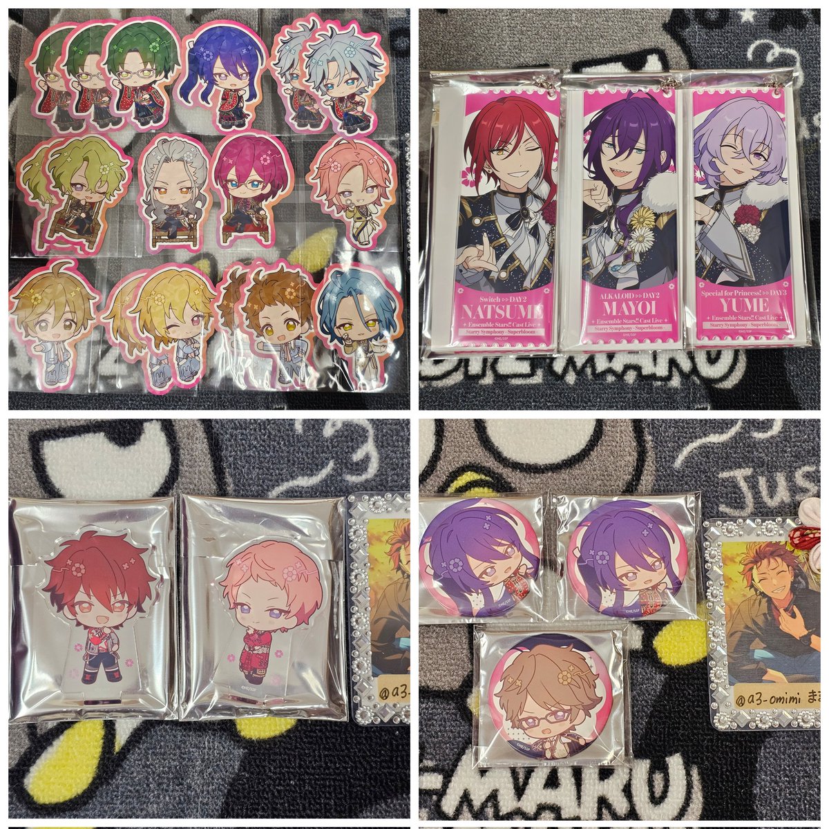 a3_omimi's tweet photo. 【交換】あんスタ アニカフェ スタフォニ アクスタ 缶バッジ ステッカー チケット型キーホルダー

提供：画像➀➁
(画像➁は友人に代行してもらった分の為25日受取り)
求：紅郎/ジュン/燐音/創

アクスタ→ジュン
ステッカー→創
チケット→紅郎  を優先で探してます。
日和/茨 はジュンとの交換。 https://t.co/MMnp1tg3ob
