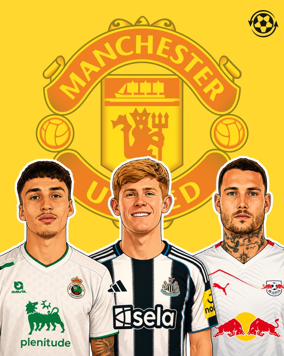 DeadlineDayLive's tweet photo. 🚨 Manchester United have got three left-backs on their shortlist at provide cover and competition to Luke Shaw. 

🇪🇸 Jorge Salinas
Racing Santander — €13.7M release clause

🏴󠁧󠁢󠁥󠁮󠁧󠁿 Lewis Hall
Newcastle United — £60M+ likely fee

🇩🇪 David Raum
RB Leipzig — £30M+ likely fee

(Source: @TEAMtalk)