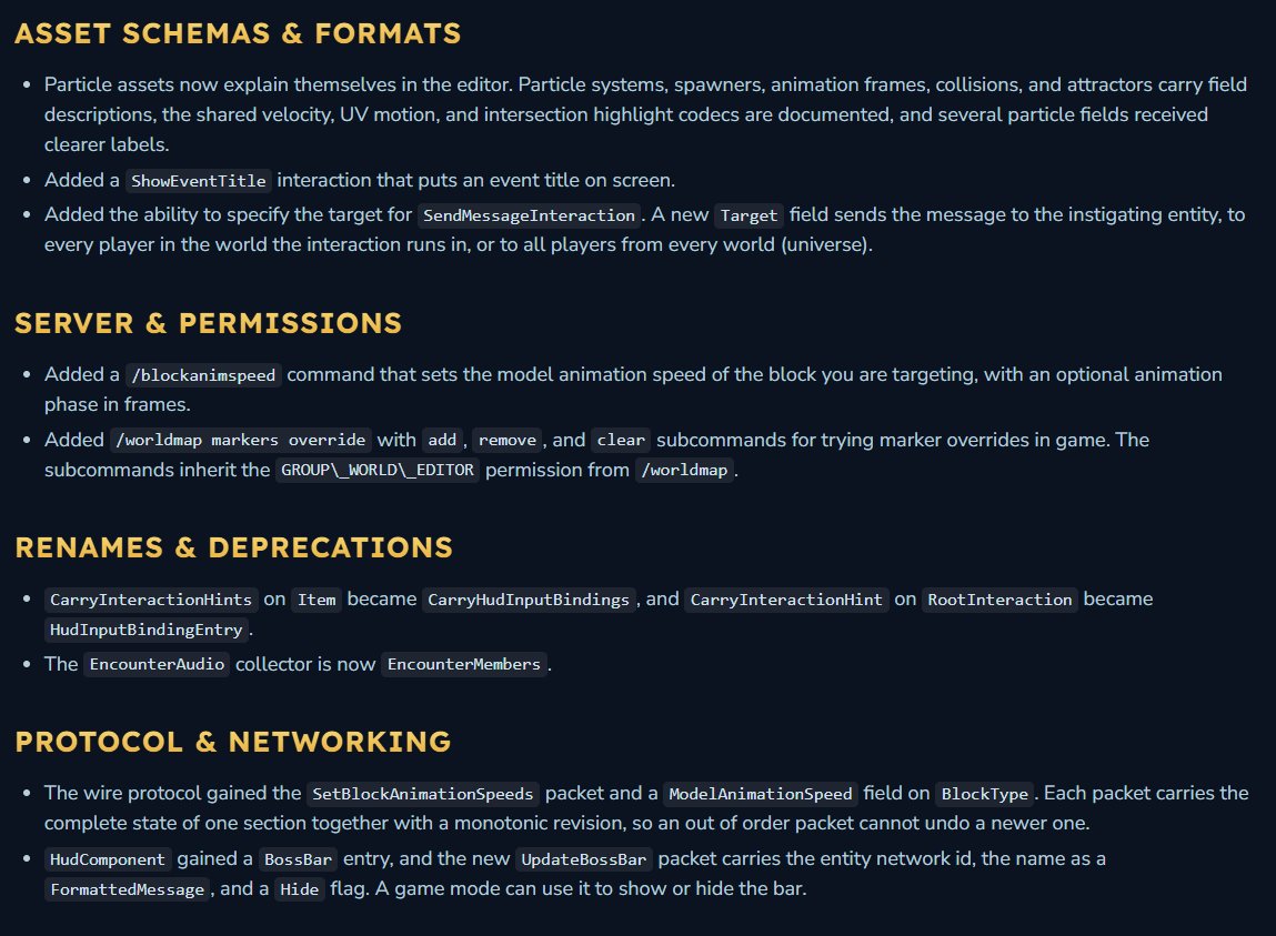 HytaleModding's tweet photo. Update 6 (Pre-Release 13) - MODDER FACING CHANGES https://t.co/dP1UqqpVOI