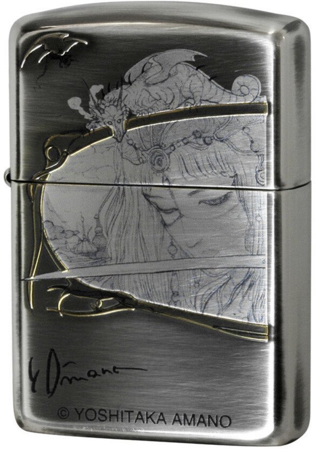 GenyaTheHag's tweet photo. zippo lighters by yoshitaka amano https://t.co/s1NsoYxDN3