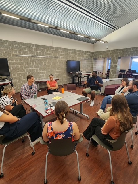 Slater_Supt's tweet photo. The best part of professional development? The conversations that happen between the slides. #SlaterNation #Equipped2Thrive https://t.co/Mmlp3KzoMT