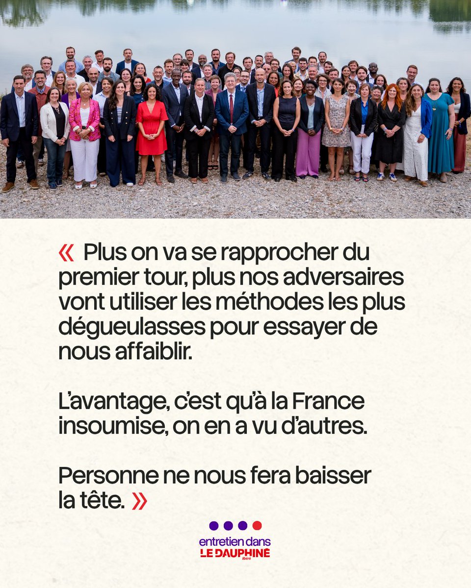mbompard's tweet photo. Cette présidentielle est la plus décisive de ces dernières décennies.

📰 Retrouvez en intégralité mon interview du 19 août 2026 dans le Dauphiné Libéré.

À lire 👉 https://t.co/2oUGbGbAEe https://t.co/z8RWH66LSw