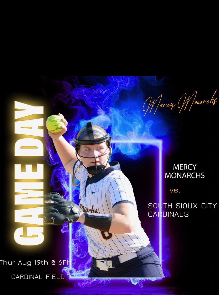 MercyMonarchsSB's tweet photo. Opening Day 🦋 

🗓️ Thursday, August 20th
📍 Sioux City -> Cardinal Field
🆚 South Sioux City 
⏰ Varsity: 6pm
📱GC: Mercy Varsity Monarchs

Be sure to follow on GameChanger and cheer your Monarchs on! 

#Team3 #WeOverMe #Compete 

Graphic: Josh King https://t.co/YGj1I2Vp2e