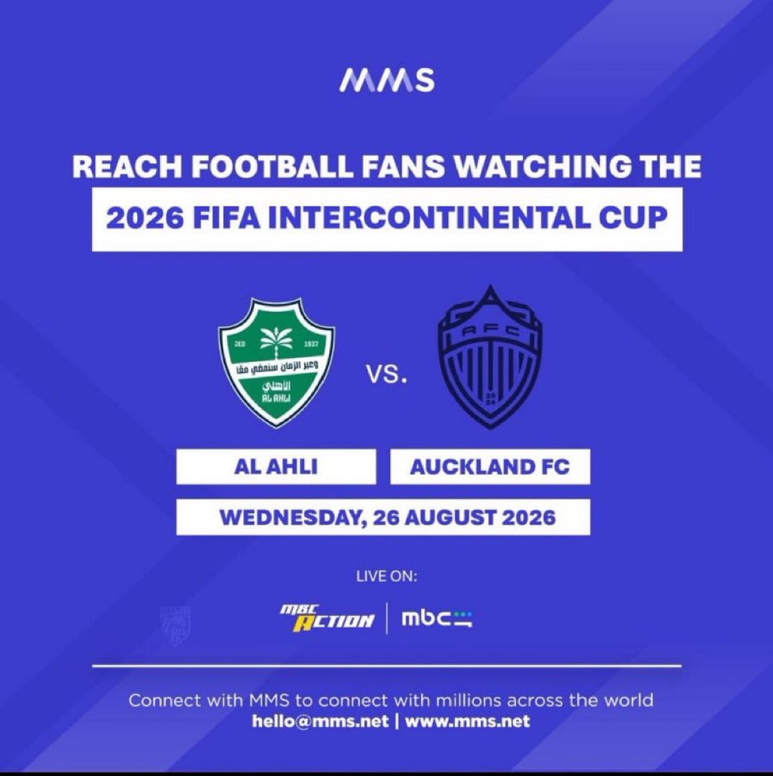 ahmad6bfp's tweet photo. 🚨🚨🚨🚨🚨🚨🚨🚨 عاجل:

نقل مباراة الاهلي واوكلاند سيتي كاس القارات على ام بي سي اكشن https://t.co/nLdV2NVE6W