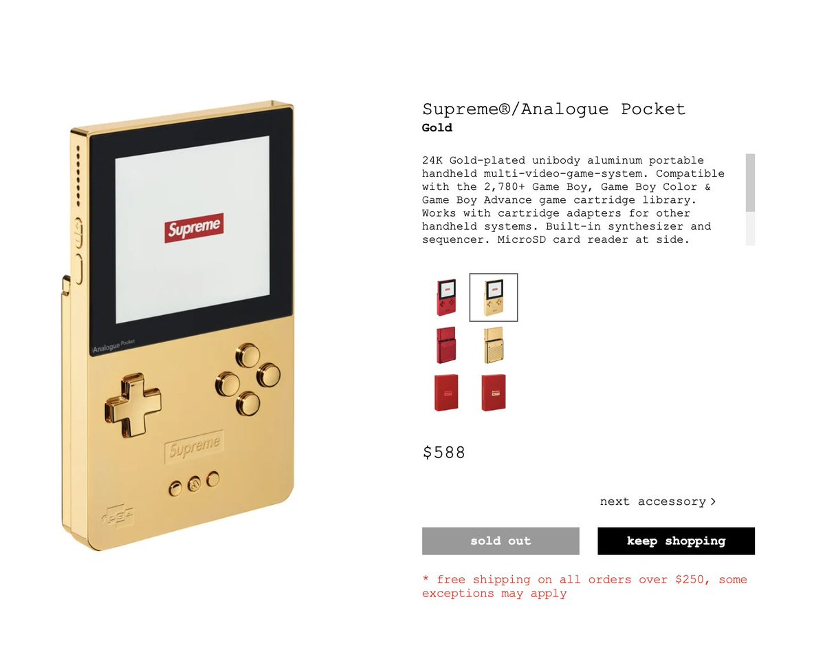 Analogue Pocket gold Gold Supreme Supreme Analogue Reveals Pocket