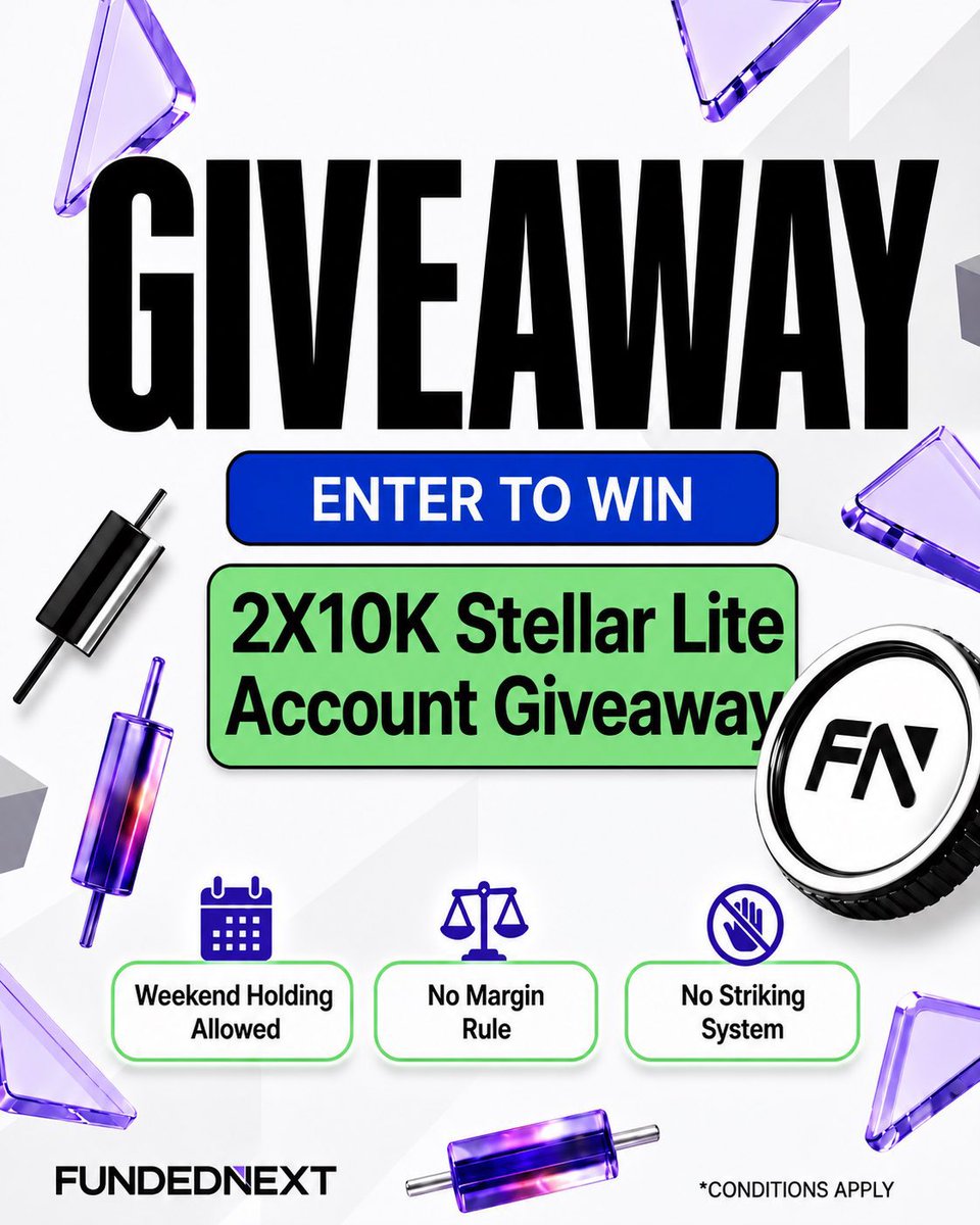 Aeroonfx's tweet photo. 🚨 GIVEAWAY TIME! 🚨
🎁 2 × $10,000 Challenge Accounts 🔥
To Enter:
✅Follow @Galib_FN , @FundedNext , @Aeroonfx @Flynnn_FN 
✅ Like &amp; Repost,
✅Comment on the post sharing what you love most about FundedNext,
✅Quote retweet the giveaway post.

Winners in 5 Days
Good luck💕🔥 https://t.co/yQfZCfS6Dp