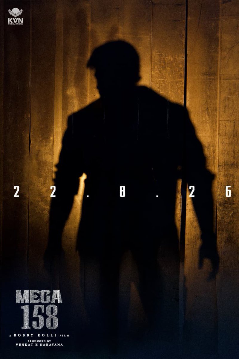 RAKESHATTILI's tweet photo. The wait ends on the Megastar’s special day! 🔥

On August 22nd, the #Mega158 Title Glimpse arrives. ❤️‍🔥

A new chapter. A new force. 
A Brand New Megastar @KChiruTweets garu is coming! 💥

#ChiruBobby2 @KvnProductions https://t.co/UDottJAo1R