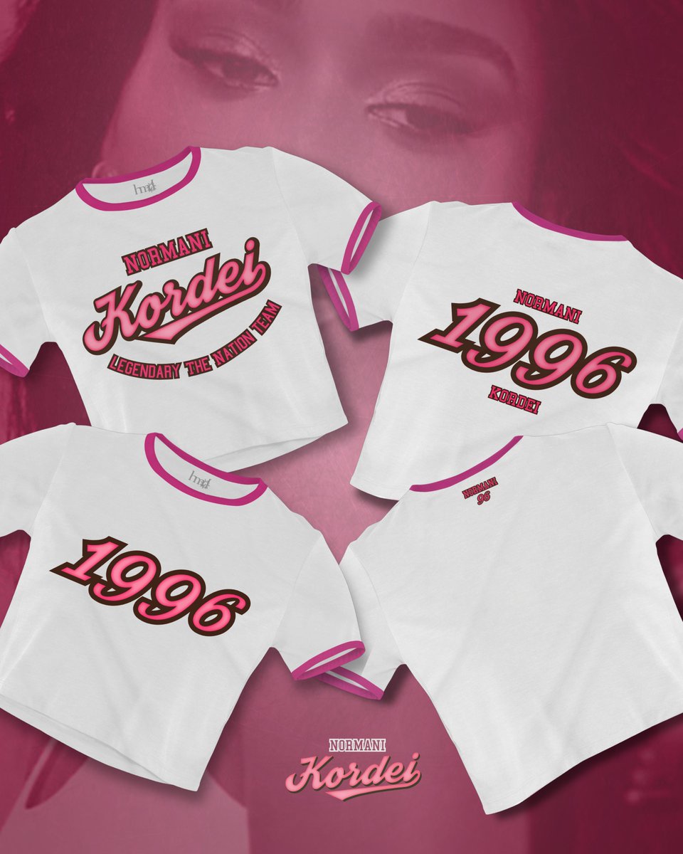 oficialhmd's tweet photo. Talvez a gente tenha encontrado uma nova motivação...

Três novas estampas inspiradas em uma das eras mais icônicas da Normani, com a nossa identidade THE NATION TEAM em versões para camisetas, croppeds e baby look.

A pergunta é: isso motiva vocês a quererem elas também no site? 😂
Porque a gente está considerando seriamente aumentar o time Mani por aqui. 🩷