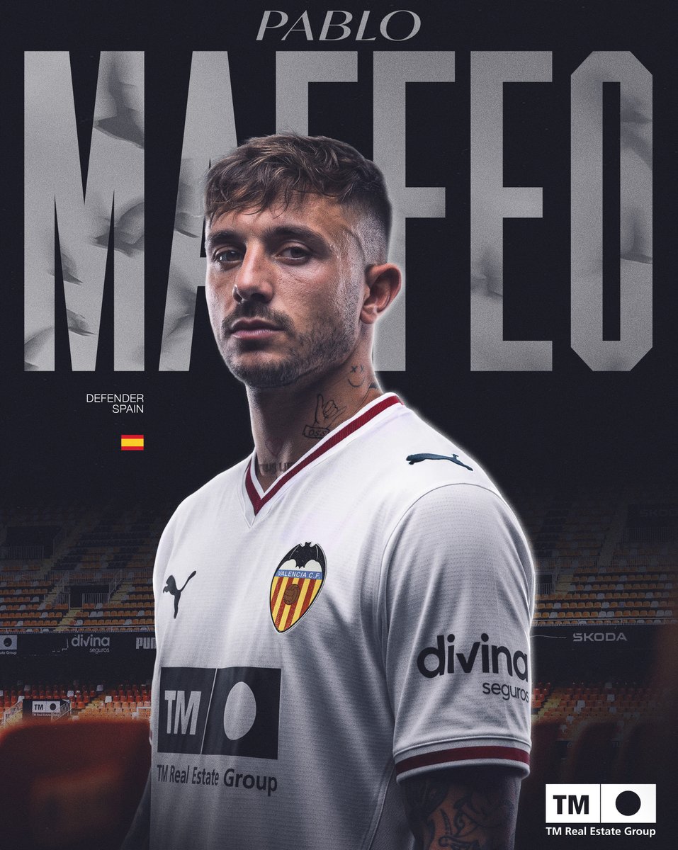 valenciacf's tweet photo. COMUNICADO OFICIAL | PABLO MAFFEO  

#BenvingutMaffeo
#ADNVCF