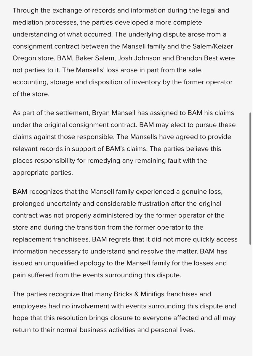 Awk20000's tweet photo. Bricks &amp; Minifigs and the Mansell family announce settlement in a joint statement over Lego collection https://t.co/OoLGLgcrFg