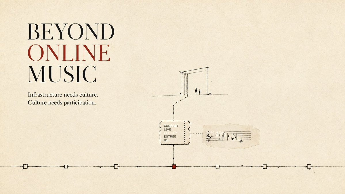 sing_global's tweet photo. A Web3 music ecosystem needs real-world activity.

Without artists, it is just infrastructure.

Without fans, it is just theory.

Without events, it lacks culture.

Without IP, it lacks depth.

Without community, it cannot grow.

This is why SING Global focuses on connecting Web3 infrastructure with real music scenarios.

The strongest Web3 music ecosystems will not be built only online.

They will connect online participation with offline culture.
