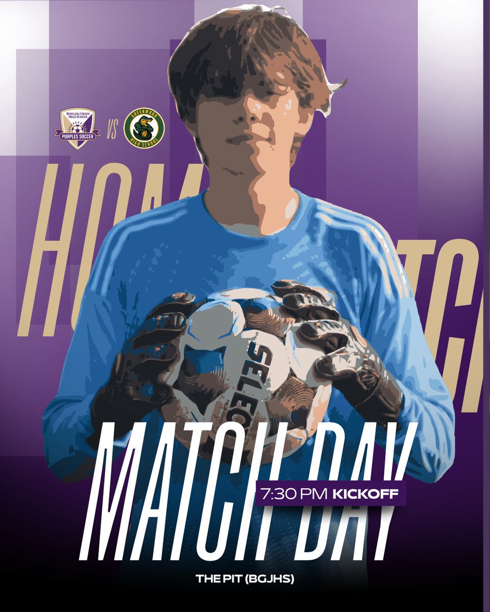 Purples_Soccer's tweet photo. MATCH DAY | VARSITY
Bowling Green vs. Greenwood
7:30 PM kickoff
The Pit 

District action tonight.
#GoPurples #BGHS #PurpleSoccer https://t.co/OKnmgxs8TL
