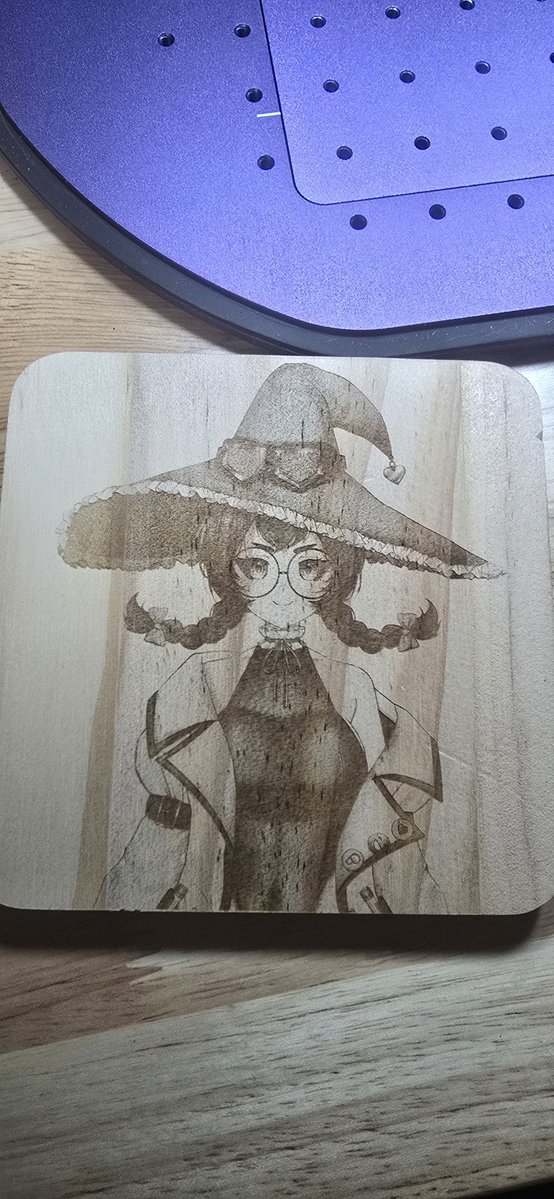 Terashi88's tweet photo. Happy birthday, nerd!  I have trapped you inside of a wooden coaster. #YomiQArt https://t.co/kl1aERAFQe