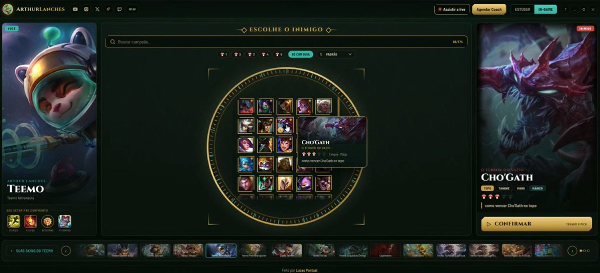 ArthuLanches's tweet photo. GALERA. ESTAMOS NO MEIO DE UMA REFORMA DO SITE 🚨🚨🚨🚨
AGORA TEREMOS: COOLDOWNS PUXADOS DIRETAMENTE DO LOL WIKI 
E LINK PARA VÍDEOS COM AS MATCH (AS QUE TIVEREM VIDEO) https://t.co/jm11BWkKpm