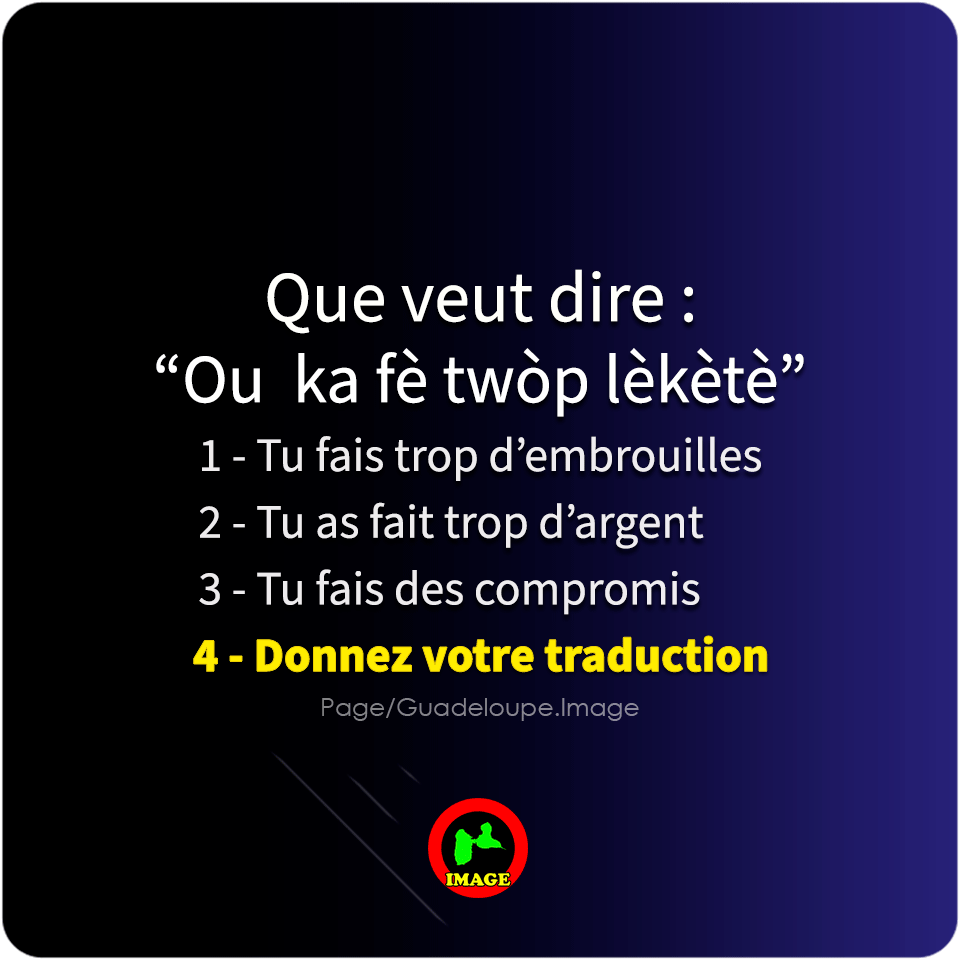 Guadeloupe_Pic's tweet photo. ✨ Proverbe de Guadeloupe 👉 "Ou  ka fè twòp lèkètè" !
#GuadeloupeImage https://t.co/eBza8eo8Qa