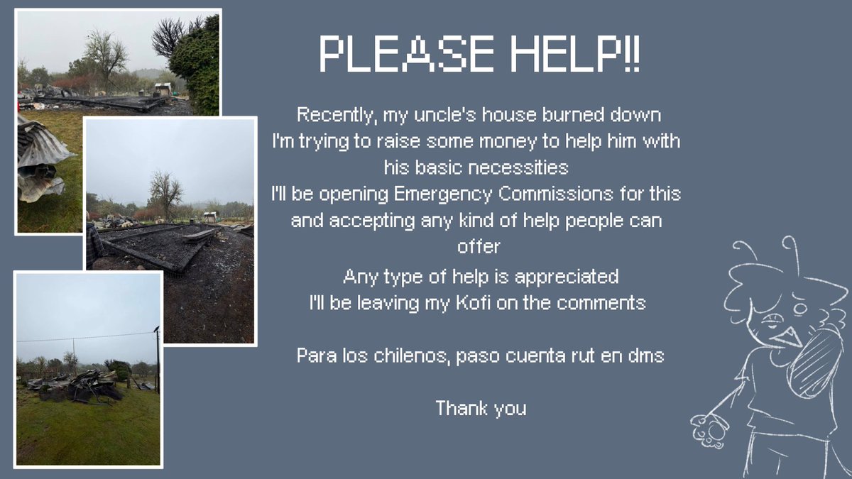 moonb3rries's tweet photo. PLEASE SHARE IF POSSIBLE!!!
This morning my uncle's house burned down, he's fine but we couldn't salvage anything from it.

I'm trying to raise some money to help him with any basic necessities while he stays at an aunt's place.

Any type of help is appreciated. https://t.co/LEVXa6D8we