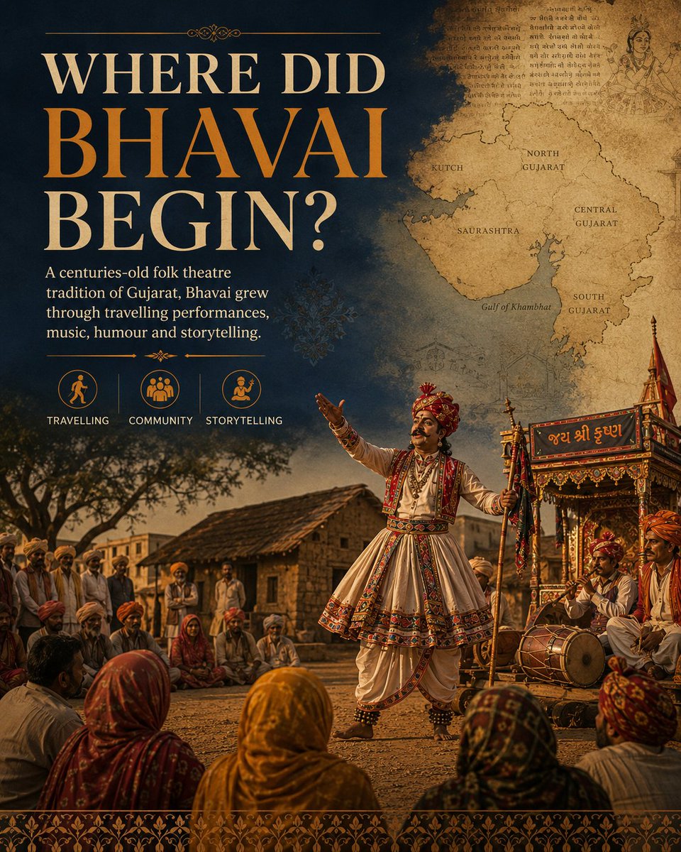 PAI_Work's tweet photo. Bhavai is more than Gujarat’s folk theatre—it is a living tradition where music, humour, storytelling and social commentary come together to hold a mirror to society. 🎭🇮🇳 @CSEPlanB @IndiaFutureAI @phimaanshu https://t.co/cv8OSrZDGt