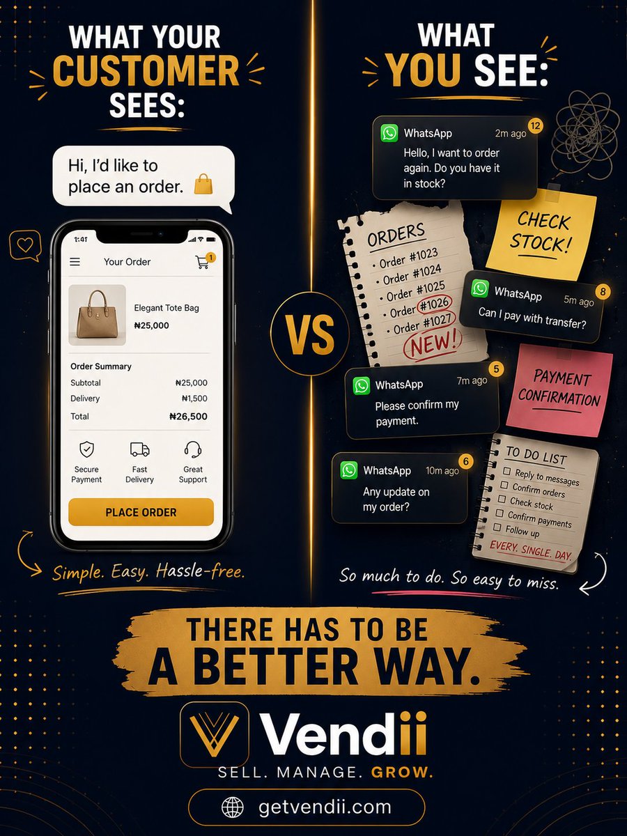 getvendii's tweet photo. Your business deserves more than scattered chats. It deserves Vendii. 🇳🇬✨

#Vendii #WhatsAppBusiness #NigerianBusiness #SmallBusinessNigeria #SellOnline #BusinessGrowth #NigerianEntrepreneurs https://t.co/Sc7OFWwAlC