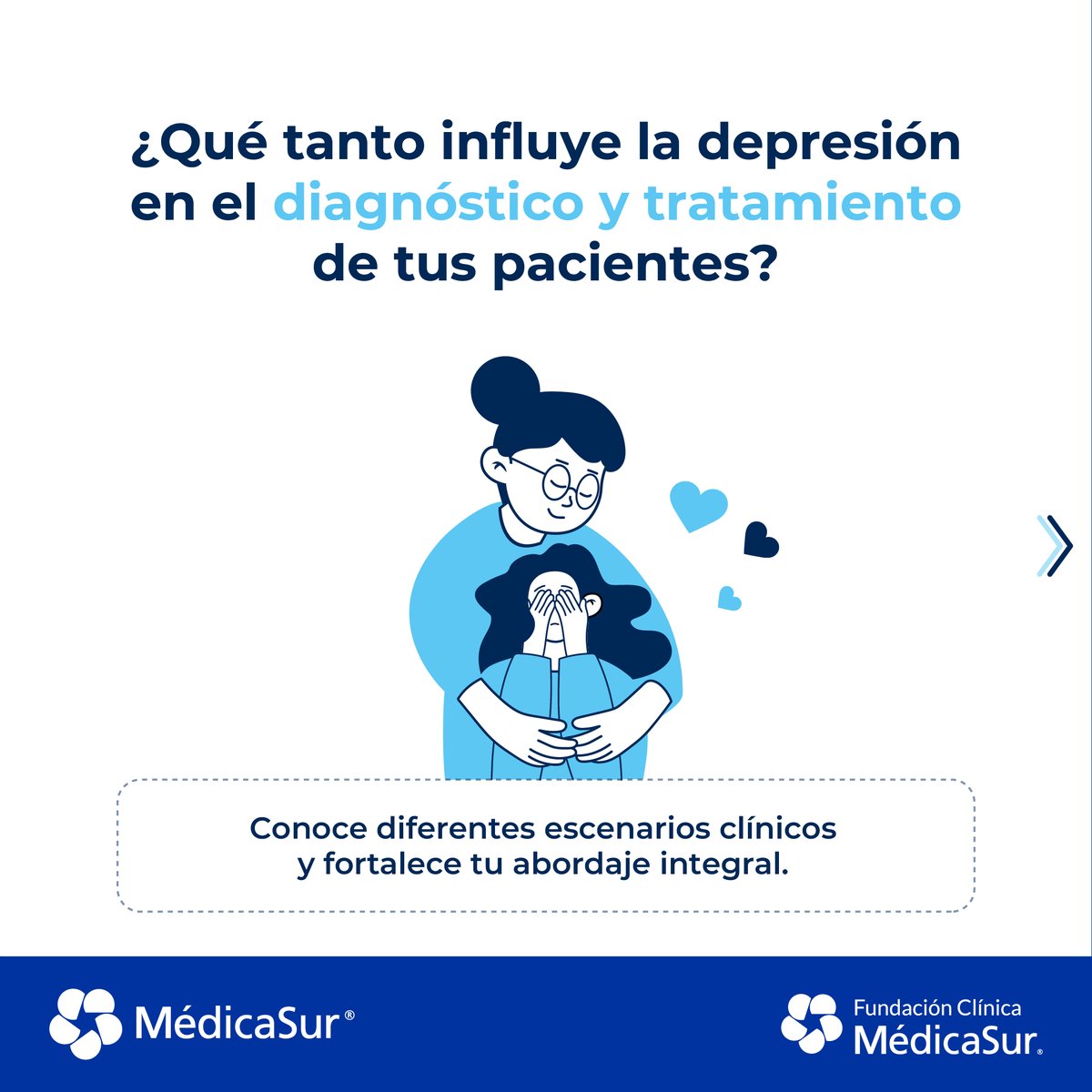 medicasur's tweet photo. **La salud mental también forma parte de cada decisión clínica. 🧠**

La depresión puede presentarse en distintos contextos y etapas de la vida, por lo que reconocerla y abordarla oportunamente es clave para una atención integral.

En el **1er Simposio de Salud Mental: Depresión** encontrarás un espacio de actualización, intercambio de conocimientos y perspectiva multidisciplinaria con especialistas de Médica Sur.

📅 **19 de octubre de 2026**
📍 **Auditorio Médica Sur | Sala 1**

**Aparta tu lugar e inscríbete ahora.**

🔗 Consulta el programa completo y regístrate: https://t.co/PrSpgbDyxn

#MédicaSur #SaludMental #Depresión #ActualizaciónMédica #EducaciónMédicaContinua