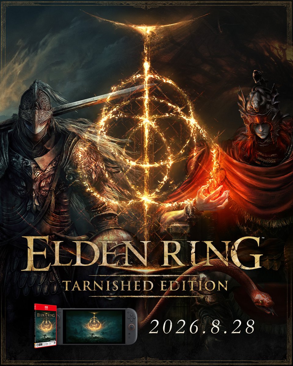 fromsoftware_pr's tweet photo. 『ELDEN RING』がNintendo Switch 2用のオールイン版で登場。本編に加え大型DLCや新要素を収録。