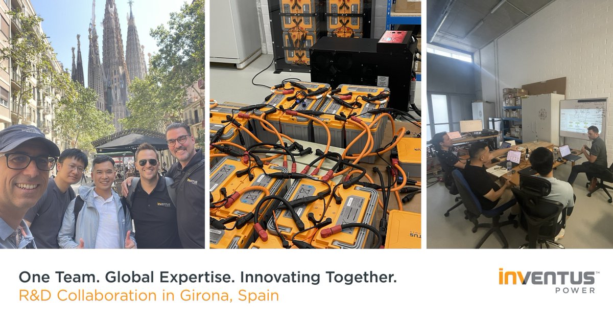 InventusPower's tweet photo. Colleagues from our Asia R&amp;D Center recently met with our EMEA team in Spain for a workshop on our HV-24 battery system, exchanging expertise &amp; diverse perspectives. That's #OneTeam at Inventus Power: combining global expertise to create better solutions for our customers. https://t.co/FwFBaPdR07